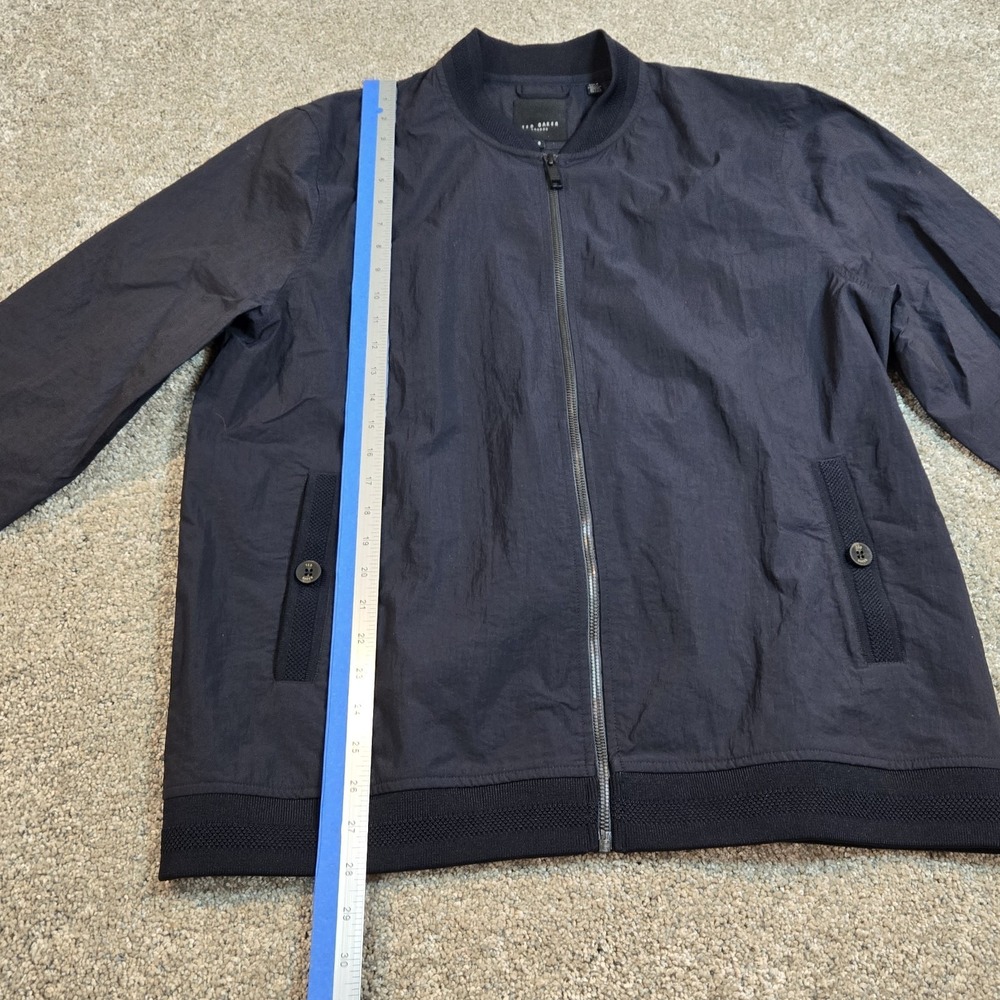 TED BAKER LONDON Bomber Jacket Coat Full Zip Up Men's Size 5 (L) Navy waterproof - Picture 6 of 13